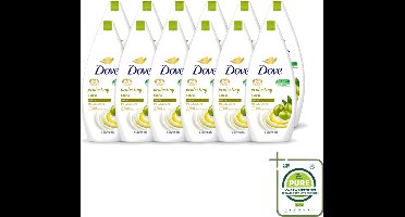 12 x Dove Protecting Care - Douchegel - Olijfolie - Sulfaatvrij - 450 ml - Grootverpakking - Vaatwasstrips - Douchegel - Olijfolie - Huidverzorging - Sulfaatvrije Douchegel - Hydraterende Crème