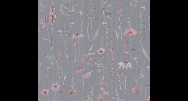 VELDBLOEMEN BEHANG | Landelijk - Grijs Roze Beige Groen - A.S. Création The Trend Spectrum