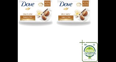 2 x Dove – Zeep – Sheabutter – 4 x 100 g - Grootverpakking - Vaatwasstrips - Zeep Sheabutter - Huid Verzorging - Zachte Huid - Droge Huid - Mild Reinigen