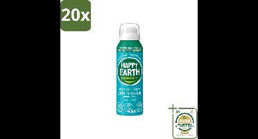 20 x Happy Earth – Deodorant Natural Air Spray – 100% Natuurlijk Cedar Lime – 100 ml - Wasstrips - 100% Natuurlijke Deodorant - Ceder En Limoen - Frisse Geur - Anti-perspirant - Huidvriendelijk