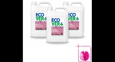 3 x Ecover - Vloeibaar wasmiddel - Wol & Fijnwas - Waterlelie & Honingmeloen - 5 liter - 111 wasbeurten - Bulkverpakking - Fijnwas - Douchemop - Wolwas