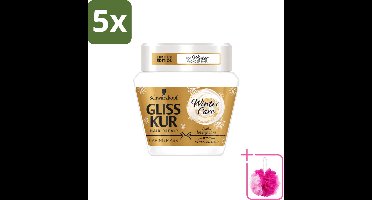 5 x Schwarzkopf - Gliss Kur - Haarverzorging - Winterherstel - 300 g - Bulkverpakking - Haarmasker winter - Douchemop - Winterbeschadigd haar