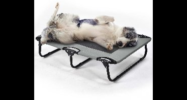 duvoplus Relax Plooibaar Hondenbed - Verhoogd Hondenbed Stretcher - Ergonomisch & Opvouwbaar - L - Grijs