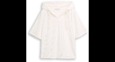 Tom Tailor - Loose fit jacquard hoodie - Maat L - Whisper White