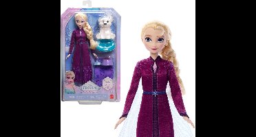 Disney Frozen Elsa Modepop en IJsbeerfiguurtje met 4 accessoires voor de verzorging