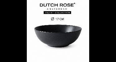 Dutch Rose Velvet Kommen - kommen 17 cm mat Antraciet