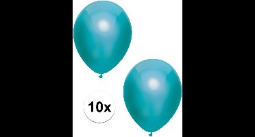 Feest ballonnen - metallic petrol - 10x stuks - 30 cm - verjaardag versiering
