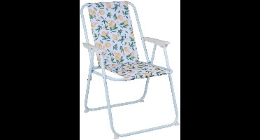 Arti Casa Campingstoel Opvouwbaar – Lichtgewicht Klapstoel voor Strand, Tuin of Camping – Verstelbare Tuinstoel - Citroen Design - 70x71x88 cm - Wit