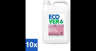 10 x Ecover - Vloeibaar wasmiddel - Wol & Fijnwas - Waterlelie & Honingmeloen - 5 liter - 111 wasbeurten - Voordeelverpakking - 10 stuks