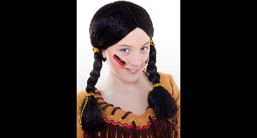 Zwarte Kinderpruik Met Gevlochten Vlechten