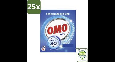 25 x OMO – Waspoeder – Wit – 14 Wasbeurten - Grootverpakking - Wit Waspoeder - Schone Was - Vlekverwijdering - Waskracht - 30 Minuten Was