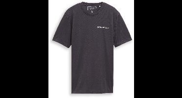 Tom Tailor Denim - Mesh T-shirt met print op de rug - Maat XS - coal grey