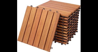 Casaria Vlondertegel – 11 Stuks 1m² – Eucalyptus – 30x30cm – Kliksysteem