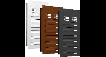 Inbouw met intercom 6 adressen_Brievenbus met intercompaneel inbouw_6_adressen__RVS