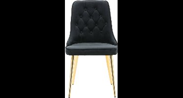 Venture-Home-Eetkamerstoelen-2-st-Velvet-Deluxe-fluweel-zwart-messing