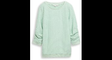 Tom Tailor Denim - Sweatshirt met streepmotief - Maat XL - tonal green structure stripe