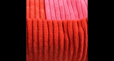 Coockoo Cozy Stripe Hondenkussen - Hondenbed met Afneembare Wasbare Hoes - Anti-slip - Maat S 60x50x10cm - Rood/Roze