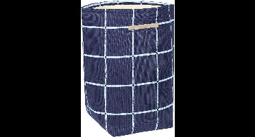 Nobodinoz Opbergmand Vibes - 44x56x28cm - Navy Blue Windowpane Vintage Effect