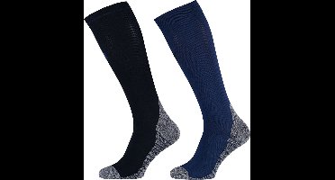Xtreme - 4-Pack - Compressie Kniekousen - Ademend - rib details - Heren / Dames - blauw - 35-38 - 122100000