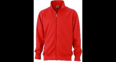 James and Nicholson Unisex Workwear Sweat Jacket (Rood)