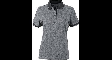 James and Nicholson Vrouwen/dames Heather Polo (Zwart gemêleerd/zwart)
