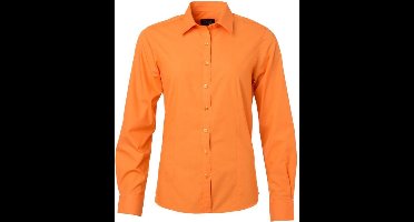 James and Nicholson Dames/dames Poplin-shirt met lange mouwen (Oranje)