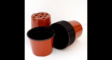 Bruine ronde potten - 11 cm