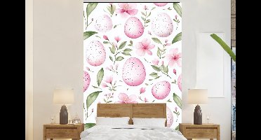 Behang - Fotobehang Patroon - Eieren - Roze - Pasen - Breedte 145 cm x hoogte 220 cm