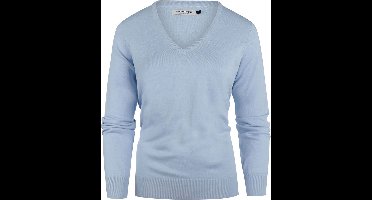 Steppin' Out Trui Cashmere Dames V-hals Lichtblauw - Maat S - Heren - Pullovers