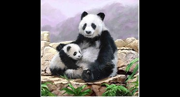 Crystal Card kit diamond painting Panda 18 x 18 cm