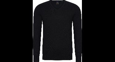 Mario Russo V-Hals Pullover - Trui Heren - Sweater Heren - Zwart - XXL