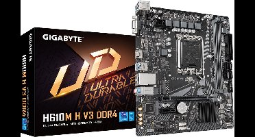 Gigabyte H610M H V3 DDR4 Moederbord – Socket LGA1700 – Micro-ATX – DDR4 – NVMe PCIe Gen3 x4 M.2 – Intel H610 Chipset