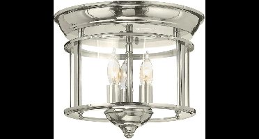 Landelijke Plafondlamp - Steady Lighting - Metaal - Landelijk - E14 - L: 29cm - Voor Binnen - Woonkamer - Eetkamer - Zilver