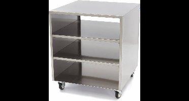 Maxima Onderstel RVS 60 x 60 cm 120 Kg Draagvermogen Zwenkwielen Machinetafel