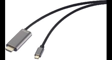 SpeaKa Professional SP-12876348 HDMI-kabel USB-C / HDMI Adapterkabel USB-C stekker, HDMI-A-stekker, USB-C bus 2.00 m Zw