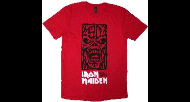 Iron Maiden - Est. 1975 Stamp Logo Black Heren T-shirt - M - Rood