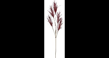 House of Seasons pluimgras losse steel/tak - meerdere stengels - bordeaux - 98 cm - Decoratie kunst bloemen
