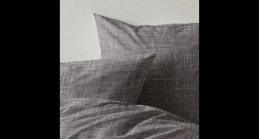 Zydante Dekbedovertrek Linnen-Look – Katoen – Ademend en Vochtregulerend – Zacht en Comfortabel - Cotton Rich Collection - Antraciet / 200x200