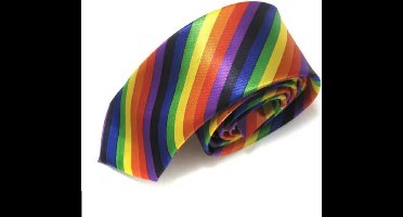 Scoby - Feestelijke Regenboog Stropdas - Smalle Skinny Stropdas - 5 cm Breed - 145 cm Lang - Kleurrijke Print - Regenboog Design - Rainbow Tie