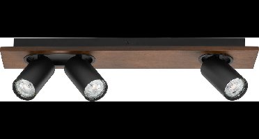 LEDVANCE DECOR SPOT MERCURY, 3 x 3,4W, 690lm, hout-look zwart, spot, verstelbare koppen, veelzijdig gebruik, interieurspot, vervangbare ledlampen, warm witte lichtkleur, GU10