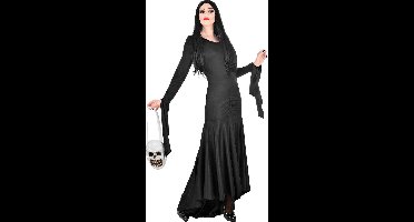 Lang Zwart Fladderend Morticia Addams Family - Vrouw