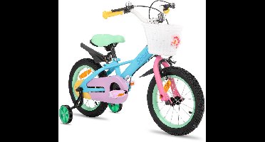 STITCH Macaron Kinderfiets - 12 Inch - Voor Meisjes & Jongens (2-9 Jaar) - Met Mandje & Zijwieltjes - Geschikt voor buitenactiviteiten in de lente