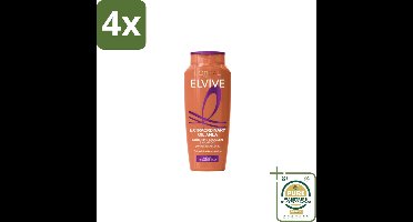 L'Oréal Elvive Extraordinary Oil Krulverzorging Shampoo 250 ml - Voordeelverpakking - 4 stuks - Kruldefinitie - Amla-olie