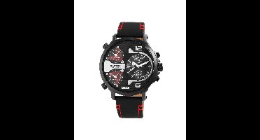 Raptor Limited Herenhorloge echt leer Maxx, zilverkleurig, datumweergave