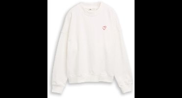Tom Tailor Denim - Sweatshirt met hartdetail - Maat M - off white