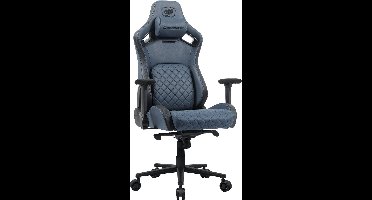 COUGAR Defensor S Marineblauw F, 4D opklapbare armsteun, PushBack geavanceerde lendensteun, leerachtige stof, diepere, bredere zitting Ondersteuning tot 150 kg
