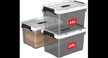 Boraboi® Transparante en stapelbare opbergdozen met deksel voor veelzijdig gebruik