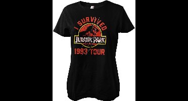 Jurassic Park 1993 Tour Girly T-shirt voor dames, zwart
