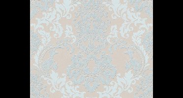 A.S. Création behang barokprint beige en blauw - AS-361662 - 53 cm x 10,05 m