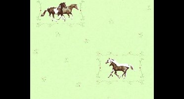 PAARDEN BEHANG | Kinderkamer - groen - A.S. Création Little Stars